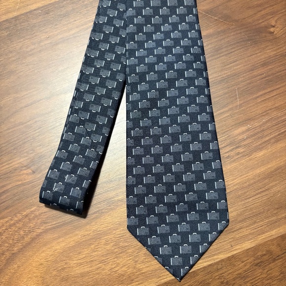 Ralph Lauren 100% silk tie with briefcase pattern - Picture 1 of 4